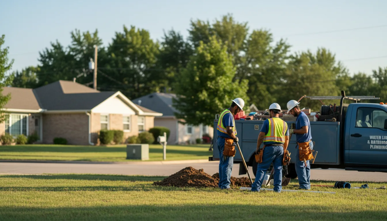 Residential water line and bathroom plumbing service in Hodge, LA
